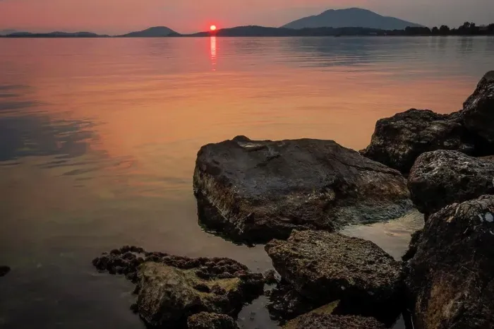 Framed Print : Sunset over the Mediterranean sea at Igoumenitsa, Greece Framed Print : Sunset over the Mediterranean sea at Igoumenitsa, Greece