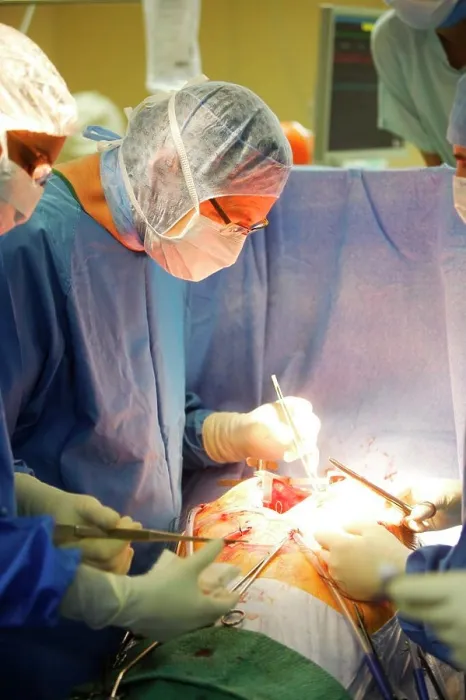 Framed Print : Surgeon performing mitral valve replacement surgery Framed Print : Surgeon performing mitral valve replacement surgery
