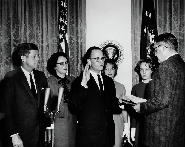 Framed Print : Swearing-in ceremony, Francis Keppel Framed Print : Swearing-in ceremony, Francis Keppel