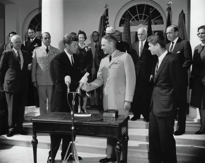Framed Print : Swearing-in ceremony, Gen. Maxwell Taylor