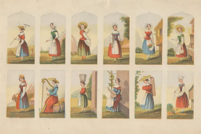 Framed Print : Swiss Costumes Bradshaw & Blacklock Active Ca.1850