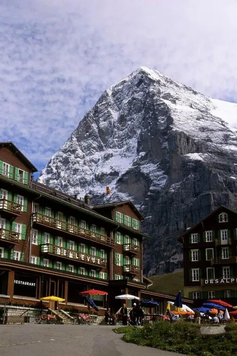Framed Print : Switzerland, Bernese Oberland, Kleine Scheidegg, Restaurants With Eiger Mountain Framed Print : Switzerland, Bernese Oberland, Kleine Scheidegg, Restaurants With Eiger Mountain