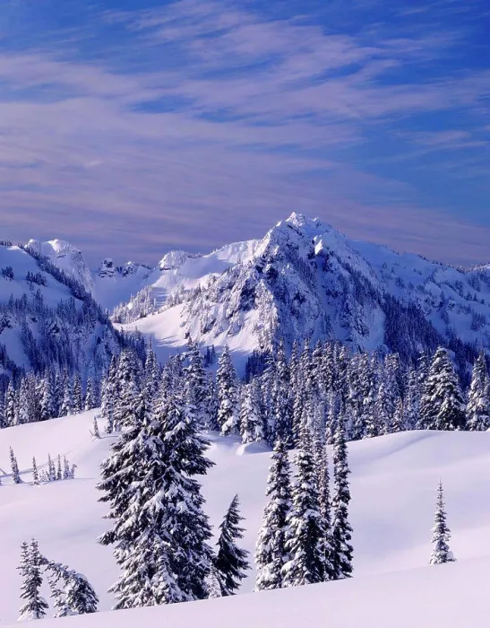 Framed Print : Tatoosh Range in winter, Mount Rainier National Park Washington USA