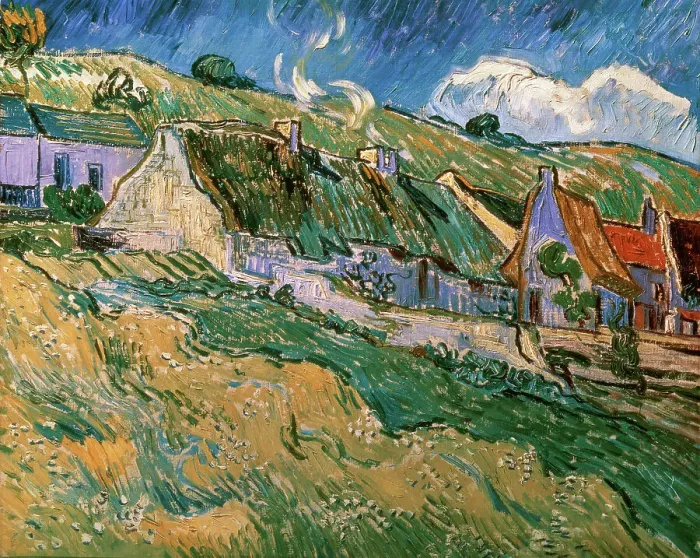 Framed Print : Thatched Cottages by Vincent van Gogh