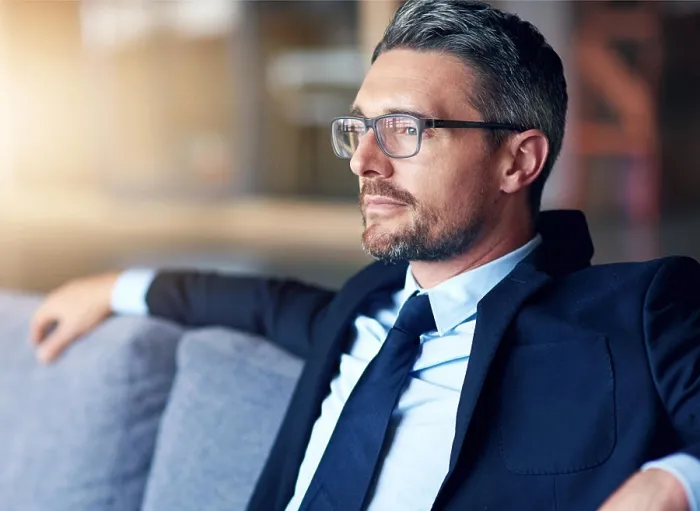 Framed Print : Thinking, business man and sofa in office for startup inspiration Framed Print : Thinking, business man and sofa in office for startup inspiration
