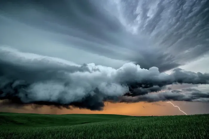 Framed Print : Tornado warned storm with lightning flashing over field in rural southern Saskatchewan Canada Framed Print : Tornado warned storm with lightning flashing over field in rural southern Saskatchewan Canada