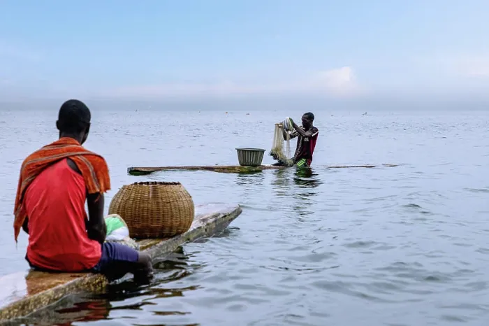 Framed Print : traditional fishermen at Lake Bosumtwi near Abono in the Ashanti Region of central Ghana in West Africa Framed Print : traditional fishermen at Lake Bosumtwi near Abono in the Ashanti Region of central Ghana in West Africa