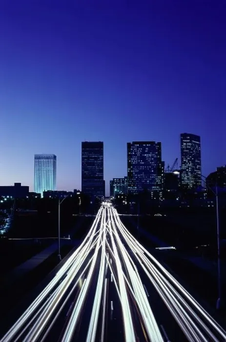 Framed Print : Traffic on a road at night Framed Print : Traffic on a road at night
