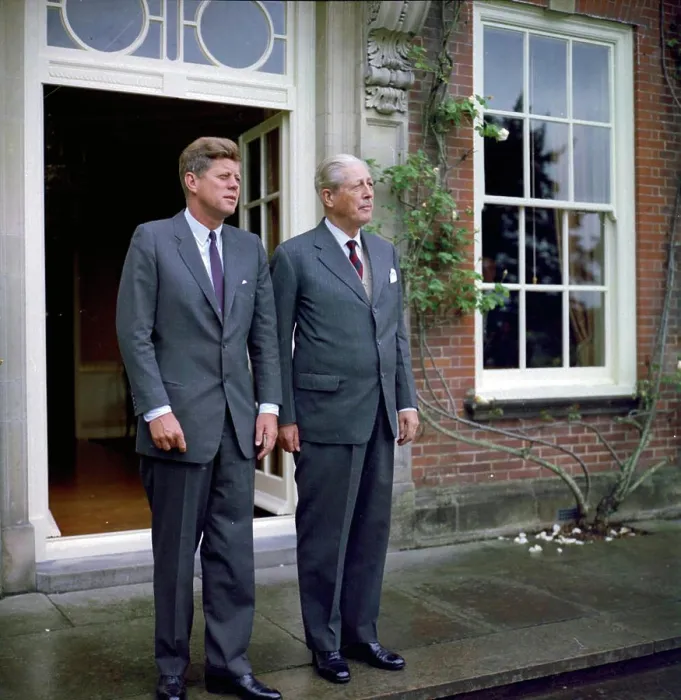 Framed Print : Trip to Europe: England, Chelwood Gate: President Kennedy at Birch Grove House with Prime Minister Harold Macmillan
