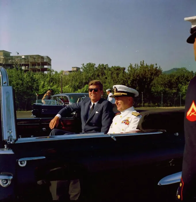 Framed Print : Trip to Europe: Italy, Naples: President Kennedy arrives at NATO (North Atlantic Treaty Organization) Headquarters