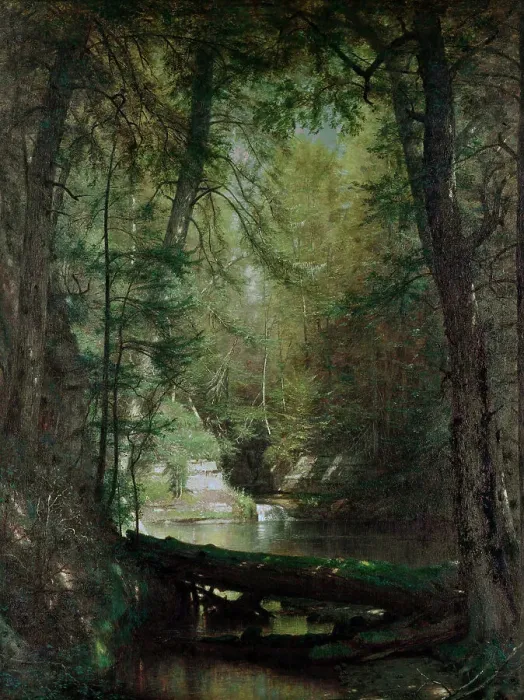 Framed Print : The Trout Pool Worthington Whittredge (1820-1910 American) Oil On Canvas Framed Print : The Trout Pool Worthington Whittredge (1820-1910 American) Oil On Canvas