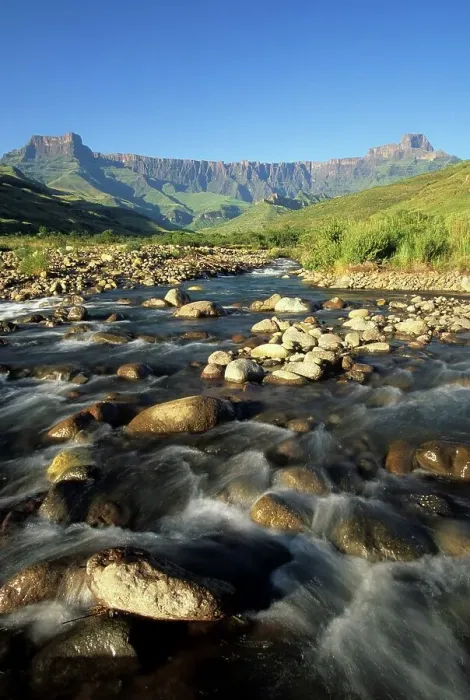 Framed Print : Tugela River and Amphitheatre. Royal Natal National Park Framed Print : Tugela River and Amphitheatre. Royal Natal National Park