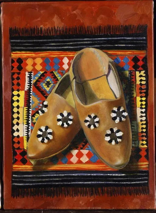 Framed Print : Turkish Slippers 1996 Isy Ochoa (b.1961 French) Oil on canvas Framed Print : Turkish Slippers 1996 Isy Ochoa (b.1961 French) Oil on canvas