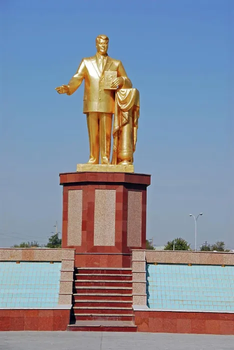 Framed Print : Turkmenistan, Mary, a golden statue of deceased former president Saparmurat Niazov in Mary Framed Print : Turkmenistan, Mary, a golden statue of deceased former president Saparmurat Niazov in Mary
