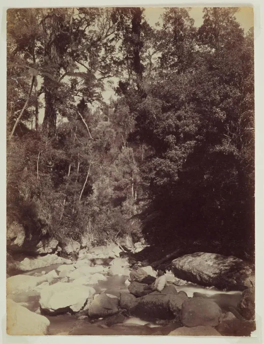 Framed Print : Two Men on river rocks, circa 1900, maker unknown. Gift of Alison Beckett and Robert McPherson, 1996 Framed Print : Two Men on river rocks, circa 1900, maker unknown. Gift of Alison Beckett and Robert McPherson, 1996
