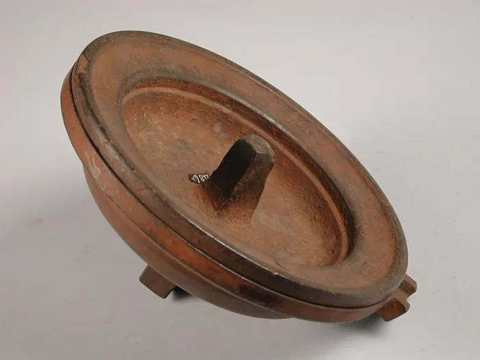 Framed Print : Two-piece round bronze mold for Porringer Framed Print : Two-piece round bronze mold for Porringer