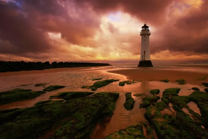 Framed Print : UK - England, Merseyside, New Brighton, Perch Rock Lighthouse at sunset Framed Print : UK - England, Merseyside, New Brighton, Perch Rock Lighthouse at sunset