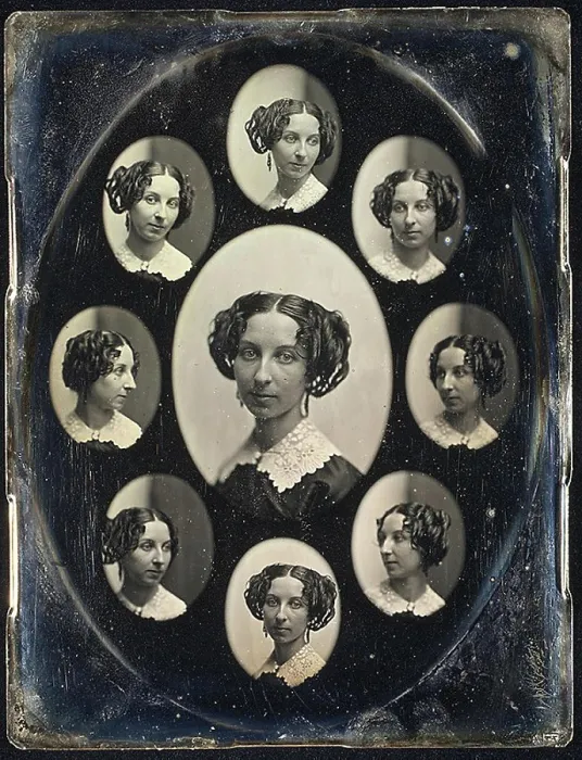 Framed Print : Unidentified Woman in Nine Oval Views ca Framed Print : Unidentified Woman in Nine Oval Views ca