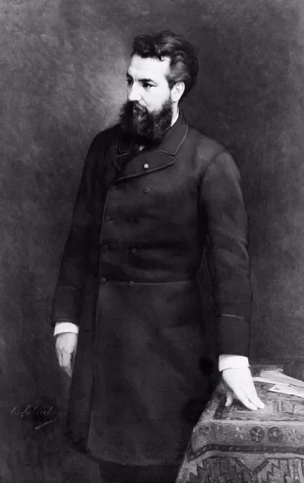 Framed Print : United States: 1882 A photograph of the 1882 painting of telephone inventor Alezander Graham Bell by Lobrichon