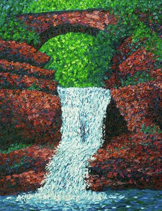 Framed Print : Upper Falls, Hocking Hills 2007 Todd Muskopf (b.20th C. American) Oil on panel Framed Print : Upper Falls, Hocking Hills 2007 Todd Muskopf (b.20th C. American) Oil on panel