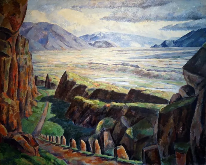 Framed Print : The upper rift, 1923, by Jon Stefansson (1881-1962); Oil on canvas. Icelandic painting Framed Print : The upper rift, 1923, by Jon Stefansson (1881-1962); Oil on canvas. Icelandic painting