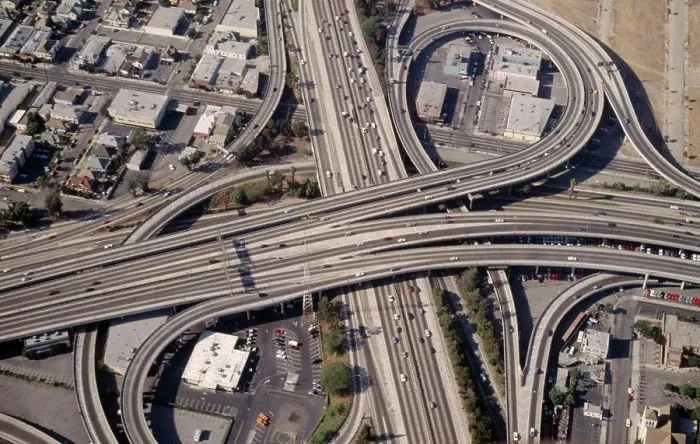 Framed Print : Usa, California, Los Angeles, Aerial View Over The Freeway Framed Print : Usa, California, Los Angeles, Aerial View Over The Freeway