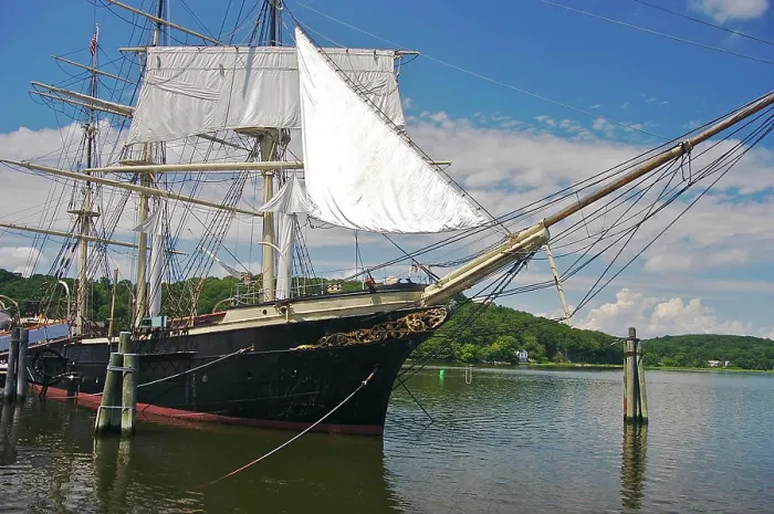 Framed Print : USA, Connecticut, Mystic. The L.A. Dunton, a restored fishing schooner, at Mystic Seaport, on the Mystic River Framed Print : USA, Connecticut, Mystic. The L.A. Dunton, a restored fishing schooner, at Mystic Seaport, on the Mystic River