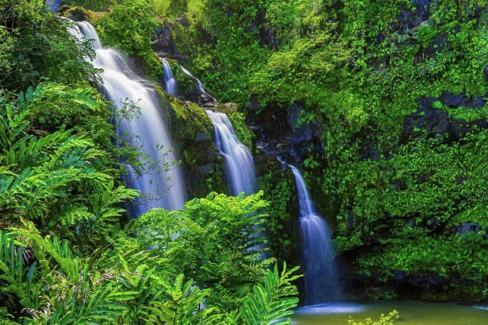 Framed Print : USA, Hawaii, Maui, Waikani Falls