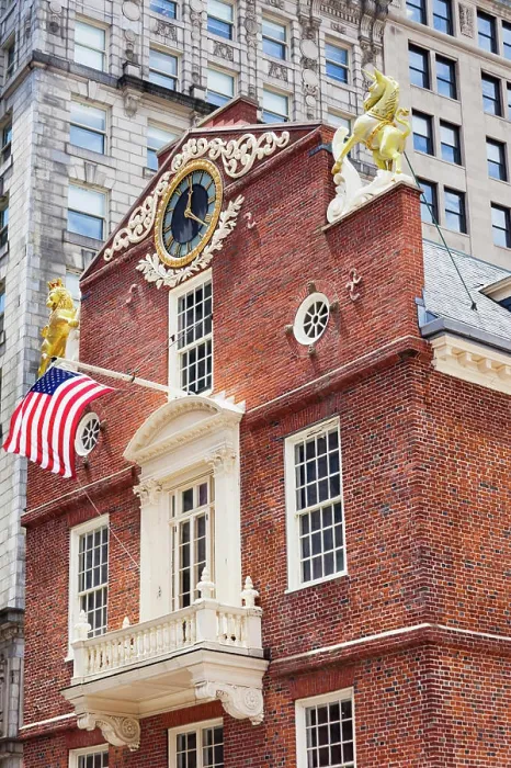 Framed Print : USA, Massachusetts, Boston, East facade of Old State House, State Street Framed Print : USA, Massachusetts, Boston, East facade of Old State House, State Street