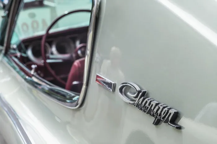 Framed Print : USA, Massachusetts, Essex. Antique cars, 1966 Dodge Charger detail