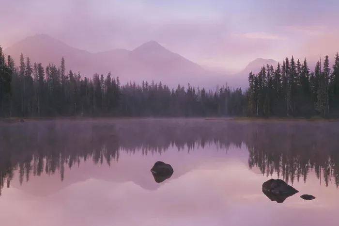 Framed Print : USA, Oregon, Willamette National Forest. Foggy sunrise on Scott Lake and Three Sisters mountains Framed Print : USA, Oregon, Willamette National Forest. Foggy sunrise on Scott Lake and Three Sisters mountains