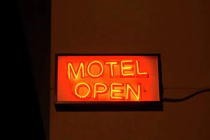 Framed Print : USA, Texas, Route 66, Shamrock, motel sign