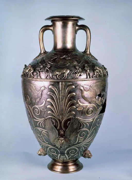 Framed Print : Vase with animal pattern by unknown artist, silver, gilded, 4th century BC, Russia, St Petersburg, State Hermitage, 70 Framed Print : Vase with animal pattern by unknown artist, silver, gilded, 4th century BC, Russia, St Petersburg, State Hermitage, 70