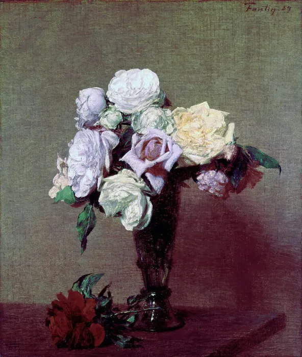 Framed Print : Vase Of Flowers 1889 Henri Fantin-Latour (1836-1904 French) Framed Print : Vase Of Flowers 1889 Henri Fantin-Latour (1836-1904 French)