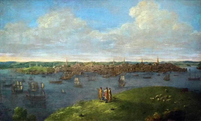 Framed Print : View of Boston; about 1738 Oil on canvas John Smibert Scottish-American born in Scotland; 1688-1751 Framed Print : View of Boston; about 1738 Oil on canvas John Smibert Scottish-American born in Scotland; 1688-1751
