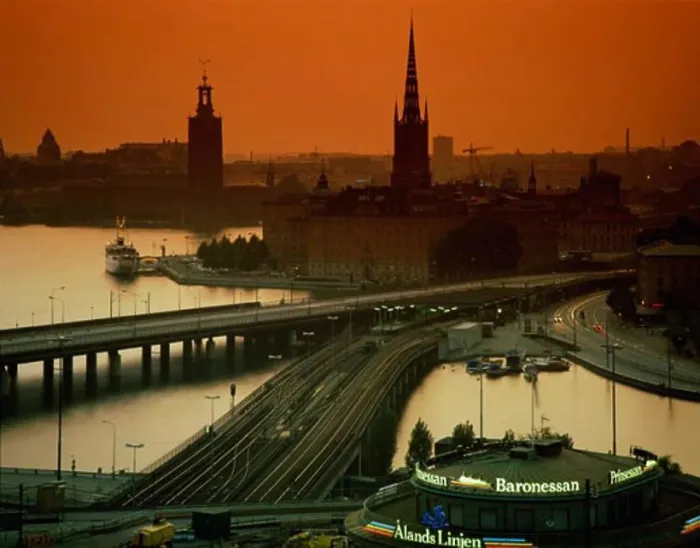 Framed Print : View of a city during sunset, Stockholm, Sweden Framed Print : View of a city during sunset, Stockholm, Sweden