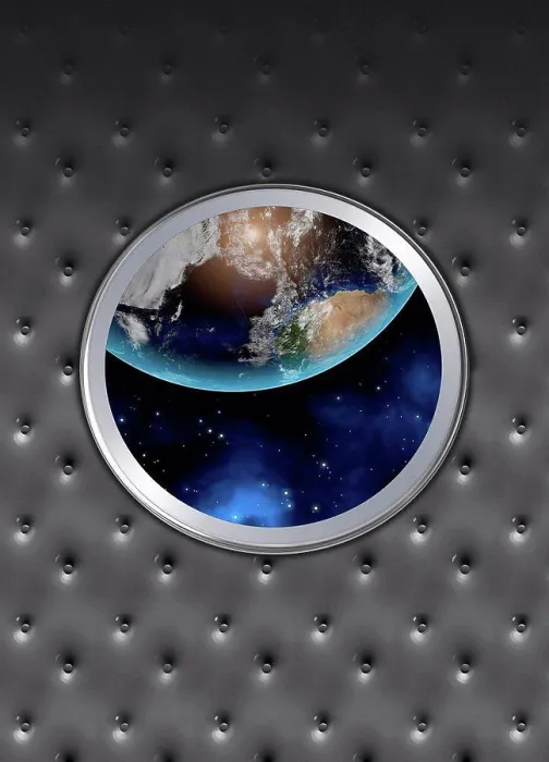 Framed Print : View of Earth from a spacecraft's window, illustration Framed Print : View of Earth from a spacecraft's window, illustration