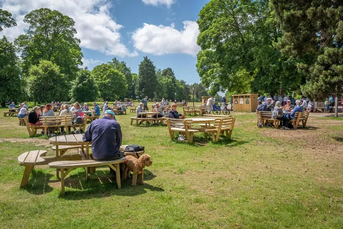 Framed Print : View of outside cafe seating at Sandringham House Framed Print : View of outside cafe seating at Sandringham House