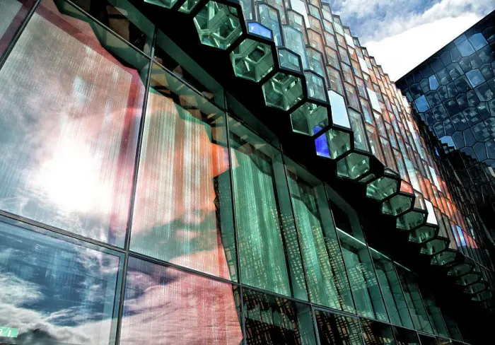 Framed Print : VIews of Harpa_Reykjavik Concert Hall and Conference Center