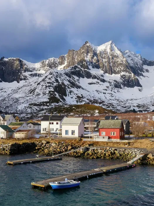 Framed Print : Village Mefjordvaer. The island Senja during winter in the north of Norway. Europe, Norway, Senja, March Framed Print : Village Mefjordvaer. The island Senja during winter in the north of Norway. Europe, Norway, Senja, March