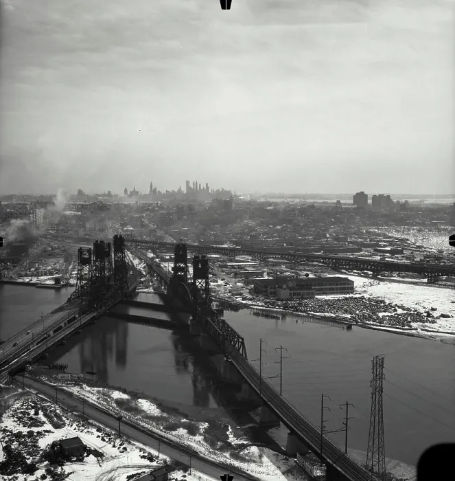 Framed Print : Vintage Photograph. Aerial view of railroad bridges over Hackensack River, New Jersey Framed Print : Vintage Photograph. Aerial view of railroad bridges over Hackensack River, New Jersey