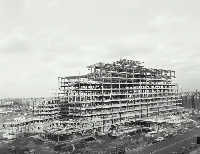 Framed Print : Vintage Photograph. Construction on Elmhurst General Hospital in Elmhurst New York Framed Print : Vintage Photograph. Construction on Elmhurst General Hospital in Elmhurst New York