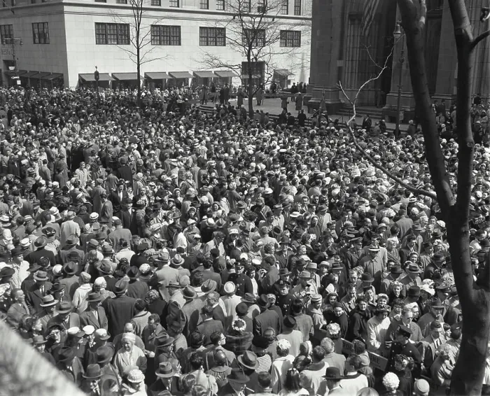 Framed Print : Vintage Photograph. The Easter parade crowd on Fifth Ave. Frame 14 Framed Print : Vintage Photograph. The Easter parade crowd on Fifth Ave. Frame 14