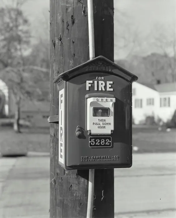 Framed Print : Vintage Photograph. Fire Call box Framed Print : Vintage Photograph. Fire Call box