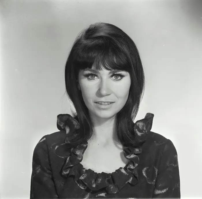 Framed Print : Vintage Photograph. Head and shoulder portrait of a woman with black hair and bangs