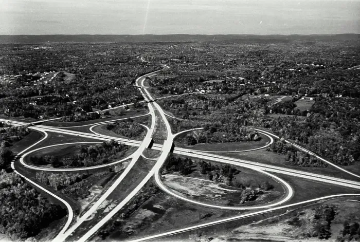 Framed Print : Vintage Photograph. Intersection of N.Y. State Thruway Framed Print : Vintage Photograph. Intersection of N.Y. State Thruway