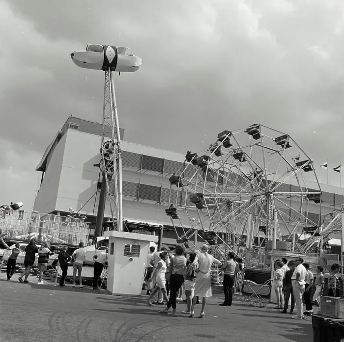 Framed Print : Vintage Photograph. Part of the Midway at the Long Island Fair in New York State Framed Print : Vintage Photograph. Part of the Midway at the Long Island Fair in New York State