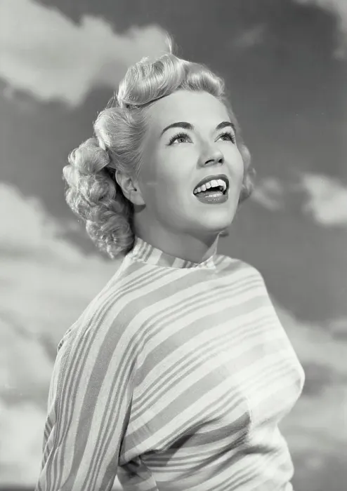 Framed Print : Vintage photograph. Portrait of woman in striped blouse smiling off camera Framed Print : Vintage photograph. Portrait of woman in striped blouse smiling off camera