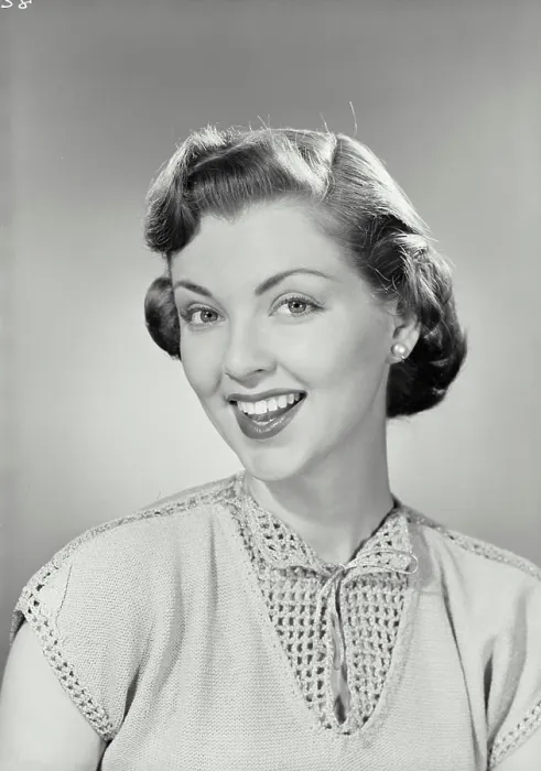 Framed Print : Vintage photograph. Portrait of young woman smiling. Model released Framed Print : Vintage photograph. Portrait of young woman smiling. Model released