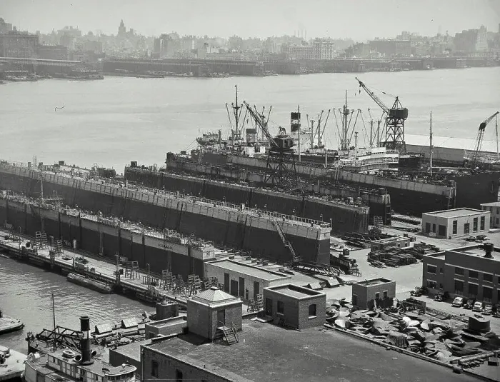 Framed Print : Vintage photograph. Todd shipyard, Hoboken, N. J Framed Print : Vintage photograph. Todd shipyard, Hoboken, N. J